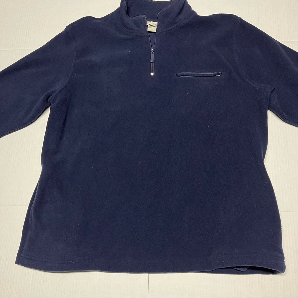 Vintage Men's Navy Blue Quarter Zip Sweater